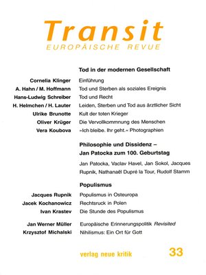 cover image of Transit 33. Europäische Revue